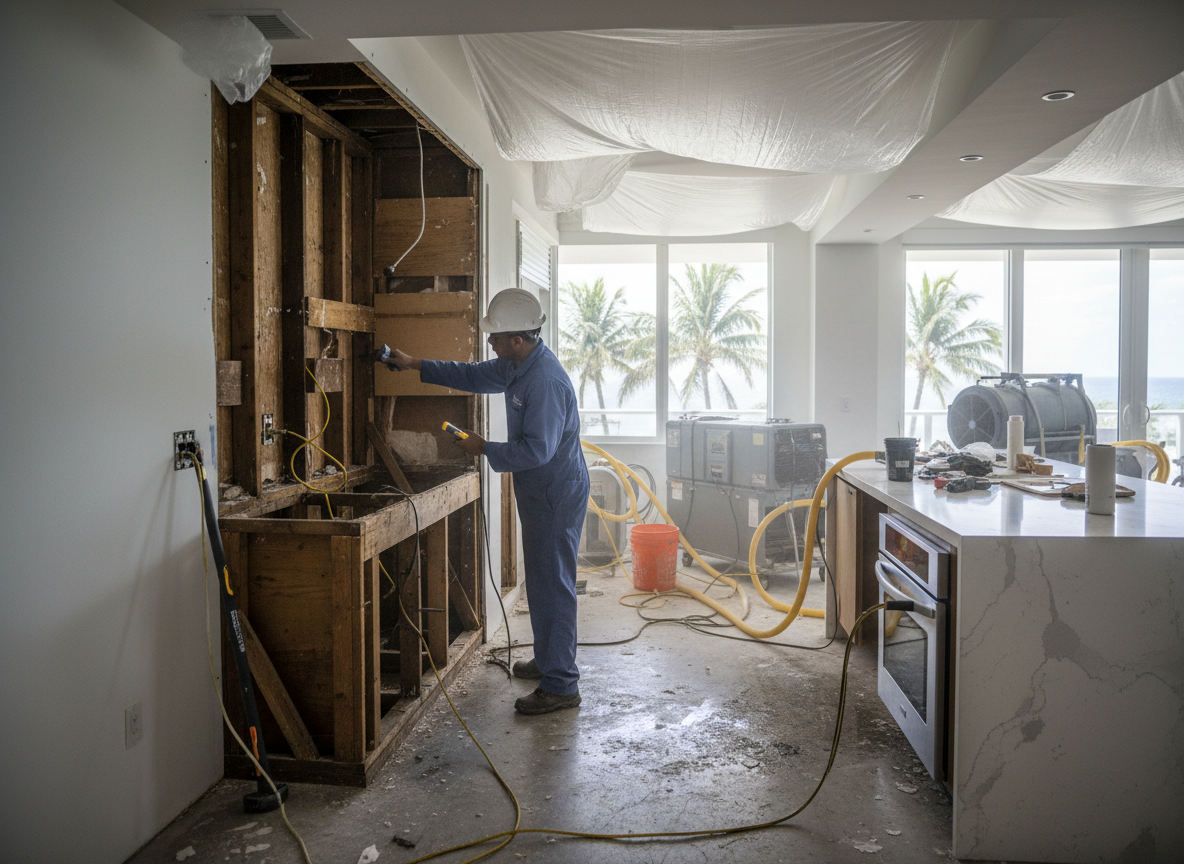 Kitchen water damage repair in Surfside